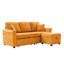 Moutarde jaune à 4 places en forme de L en velours côtelé, rangement escamotable, multifonctionnel, porte-gobelet et porte-gobelets pour salon contemporain-320913652