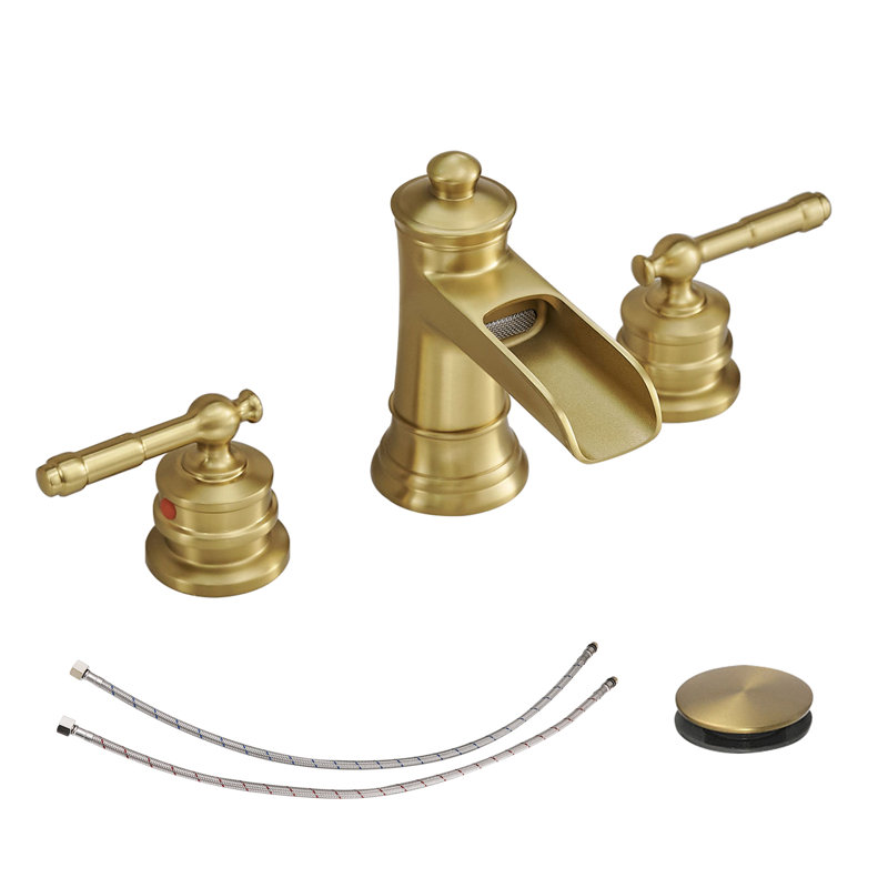 Robinet pour salle de bain à poignée double en acier inoxydable Topcraft, Or brossé