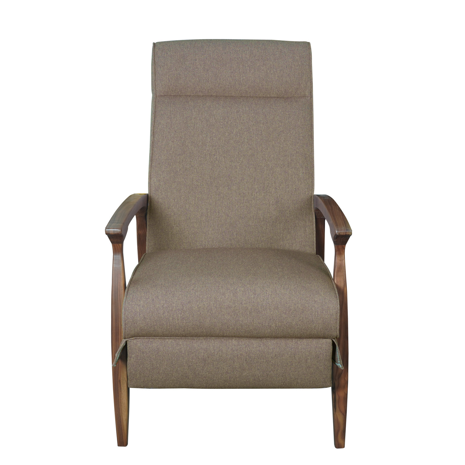 Piedmont Upholstered Recliner, Gray, Walnut Wood