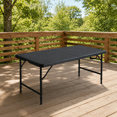 Table pliante portative multifonctionnelle de 4 pi pour les pique-niques, les fêtes, les jeux, l'utilisation intérieure et extérieure, hauteur réglable, rangement facile, conception à verrou stable, convient au camping, aux barbecues, aux réunions de famille, aux travaux manuels