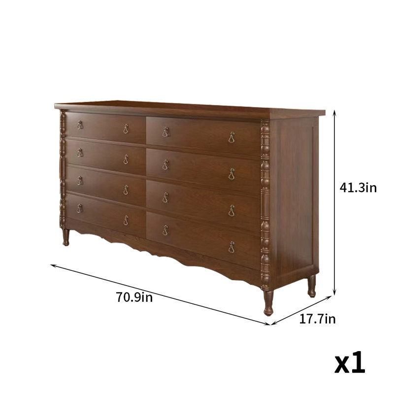 Commode d'appoint en bois massif Simple Retro