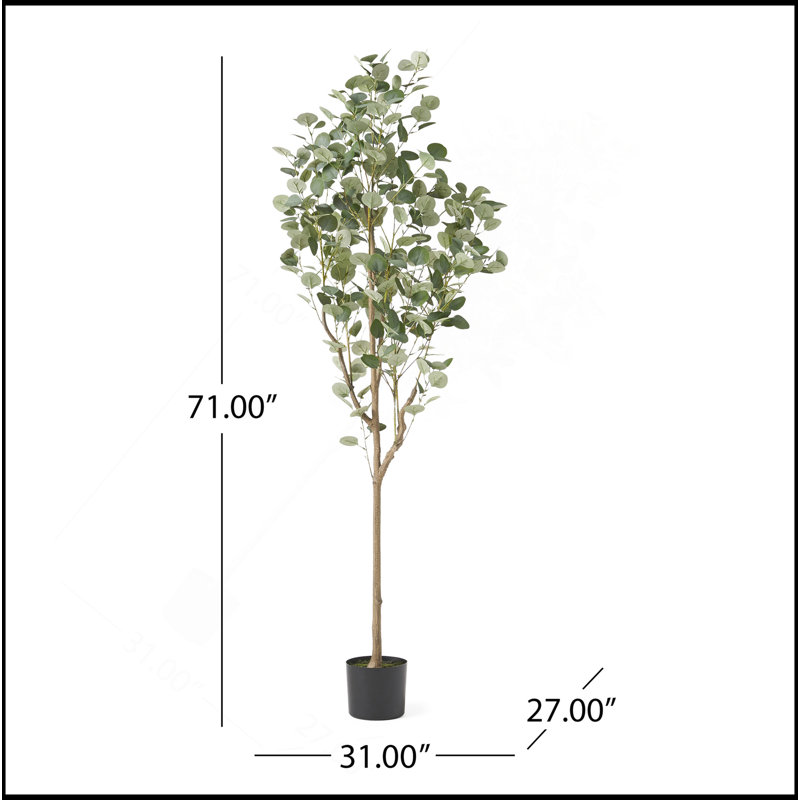 180CM ARTIFICIAL EUCALYPTUS TREE, 71" H x 31" W x27" D