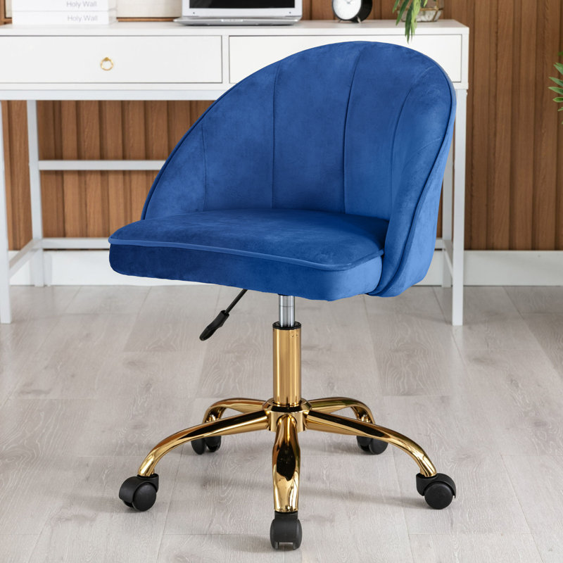 Marcellus Velvet Office Chair, Blue