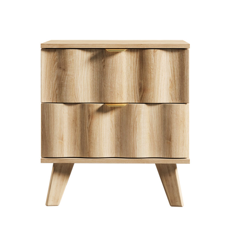 2 - Drawer End Table With Storage, 2 - Drawer Nightstand, Natural