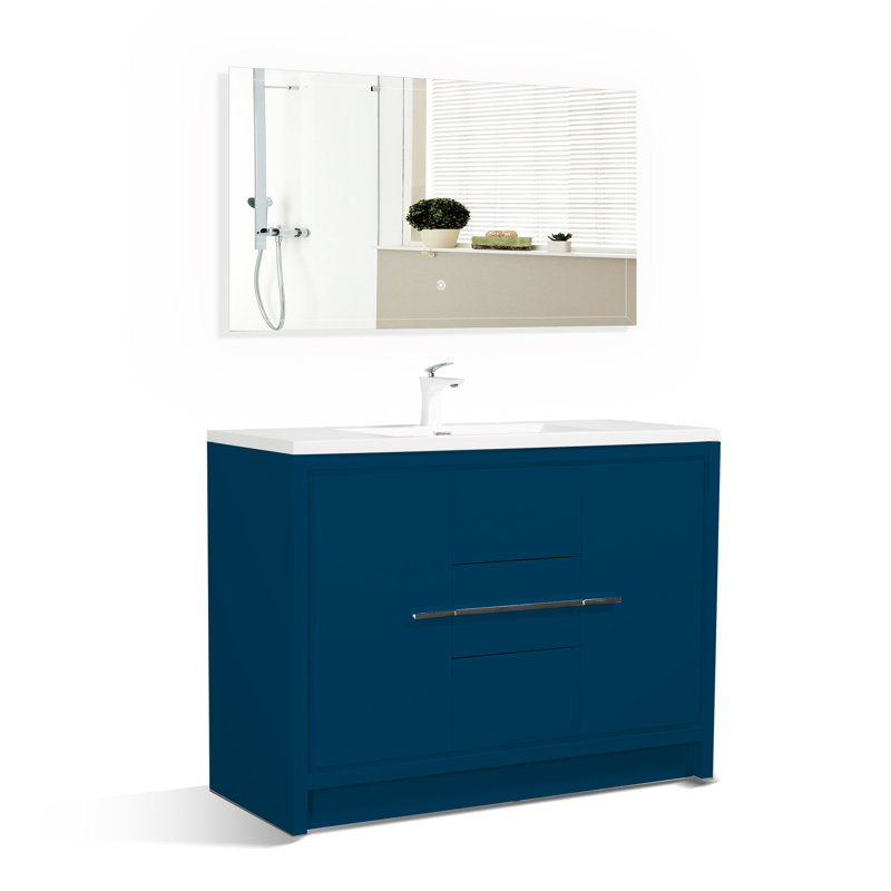 Meuble-lavabo simple 47,3 po avec plateau en acrylique Kuriakos