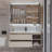 Simple light luxury cream style bathroom cabinet