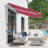 Retractable Awning, Patio Awnings, Sunshade Shelter W/ Manual Crank Handle, UV & Water-Resistant Fabric And Aluminum Frame For Deck, Balcony, Yard-112604869-112604860