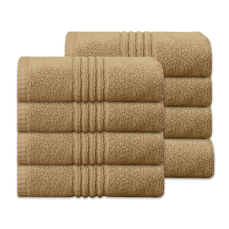 Home Weavers - Ensemble de serviettes de bain 100% coton 100% Zero Twist Robbin 500GSM, 16 po x 24 po (8) (8 serviettes à main), lin