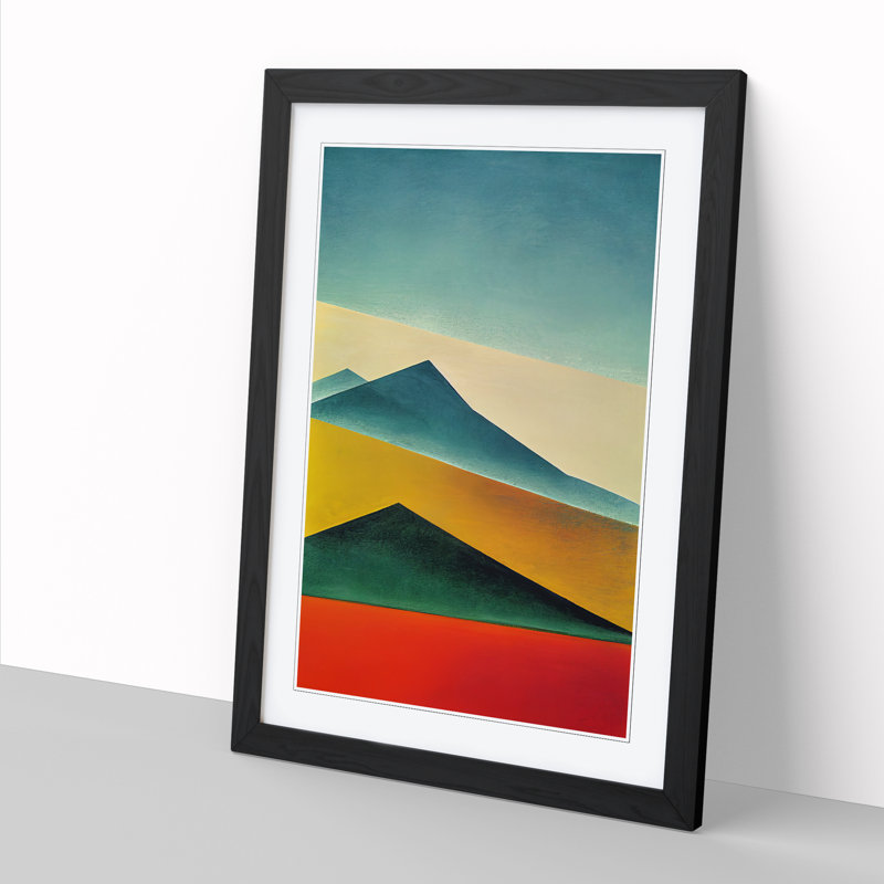 Mountain Abstract Layers - Picture Frame Print, Black, 64cm H x 46cm W x 2cm D