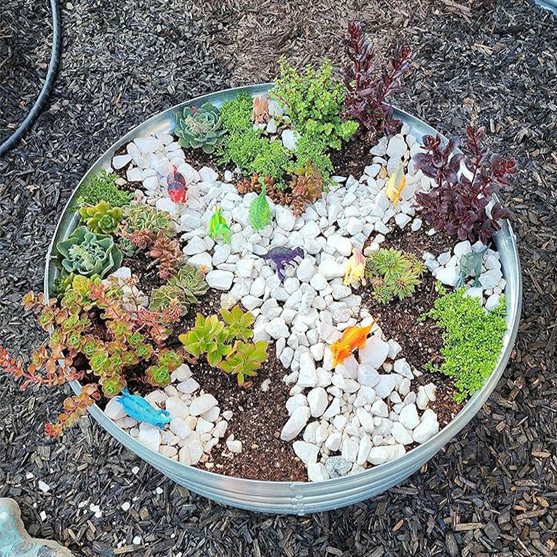 Lit de jardin surélevé en métal Norocel, Argent