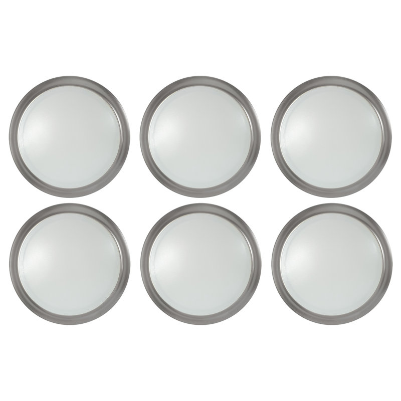 Vilkoski Acrylic LED Flush Mount, 3000, Brushed Nickel, 1.28" H x 9.49" W x 9.49" D