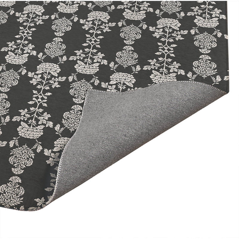 Tapis de cuisine à profil bas pia, Gris anthracite, Rectangle 5 pi x 7 pi