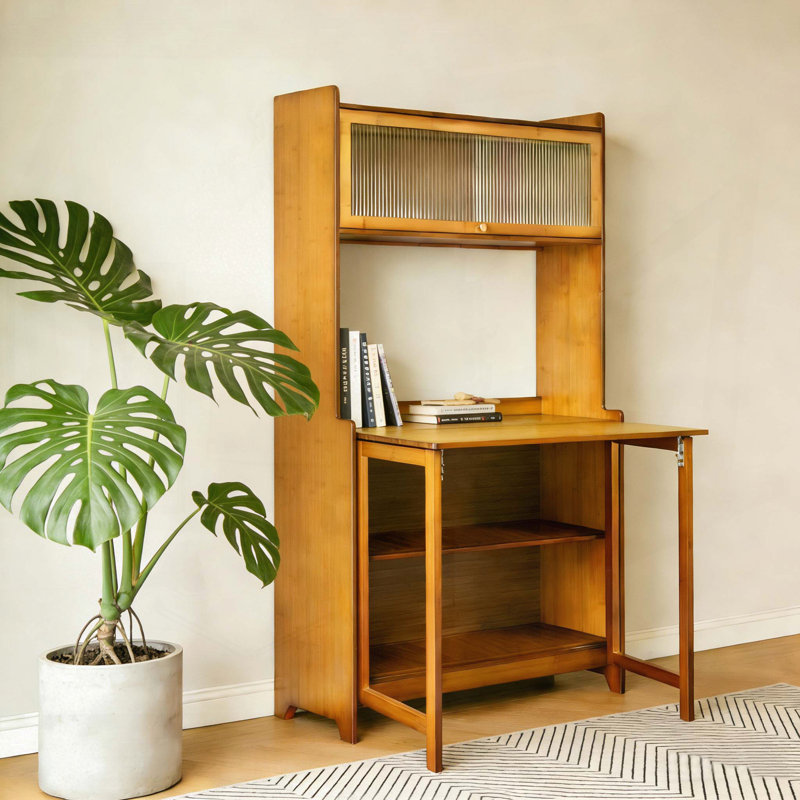 Table pliante multifonctionnelle en bambou - Bureau peu encombrant pour le bureau personnel