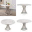 Table de salle à manger ronde en marbre, table de cuisine moderne avec plateau en faux marbre ultrabrillant et base en acier inoxydable pour la salle à manger, cuisine (seulement une table)-698421344
