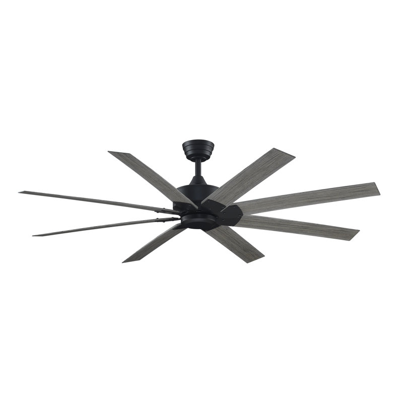 Levon Custom Indoor/Outdoor Smart Ceiling Fan DC Motor - Black, Black