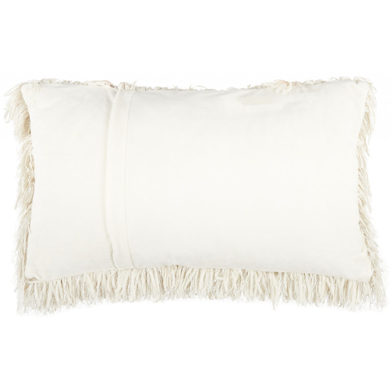 14" X 24" Long Shag Throw Pillow, Ivory