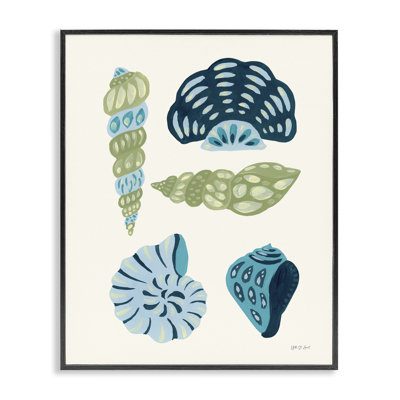  Collection de coquillages bleus, art giclée d'Yvette St. Amant