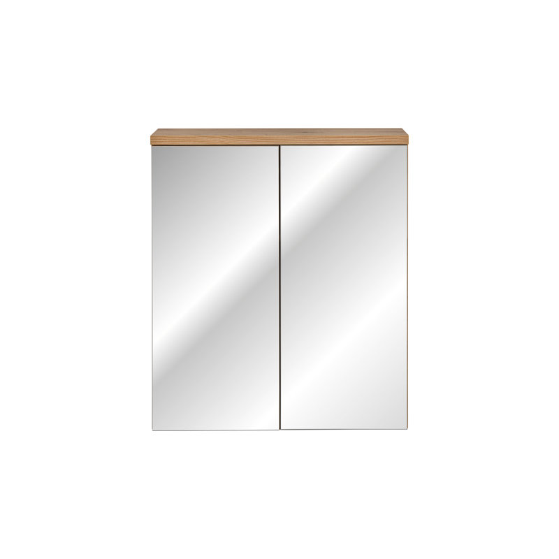 Flurije 600mm W 690mm H Surface Frameless Medicine Cabinet Mirror 2 Adjustable
