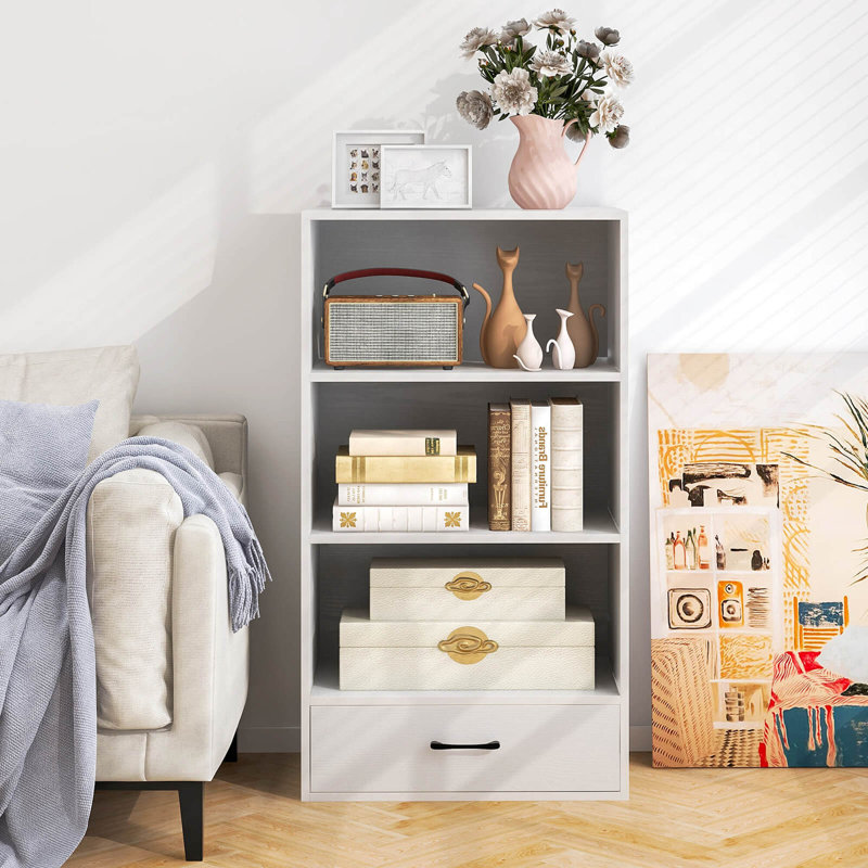 Nobumitsu Storage Bookcase, White
