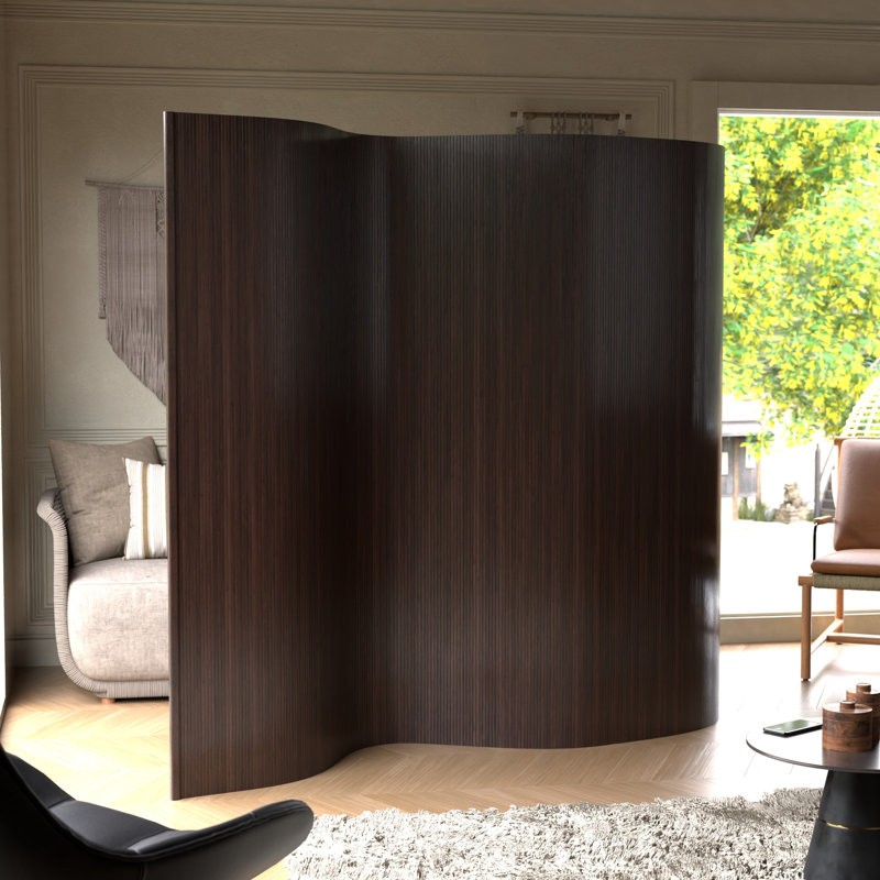 Siena Rolling Bamboo Room Divider, 6 ft. Tall, Dark Mocha