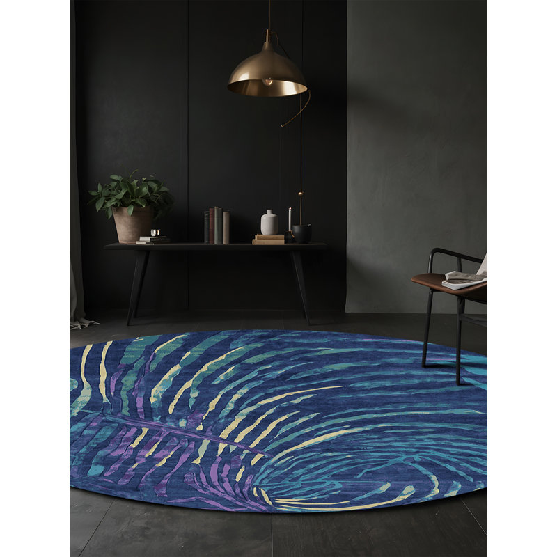 Machine Washable Gray Area Rug, Round 8'