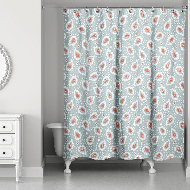 Rideau de douche simple Hanshaw, Bleu
