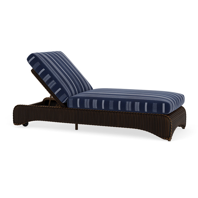 Loom Outdoor Chaise Lounge, Mink, Consider Indigo