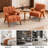 Mid Century Modern Accent Chair, Chenille Armchair With Solid Wood Legs, Channel Tufted Comfy Reading Chair For Living Room-2104879833