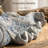 Vintage Blue Porcelain Pattern Sleeping Buddha Statue