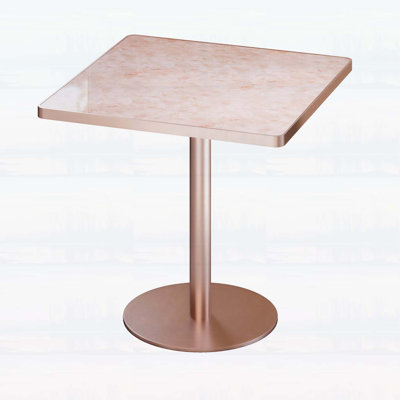 Modern Dining Table with Faux Marble Top,Sturdy Metal Frame for Compact Spaces