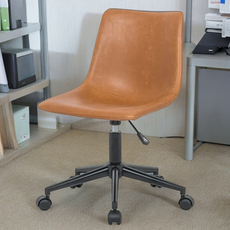 Chaise de bureau en cuir Tap , Tanné