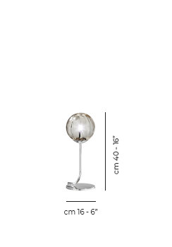 Puppet Table Lamp P Amber Transparent Matt Black 1 G9 Ul, Glossy Chrome, Smoky Transparent
