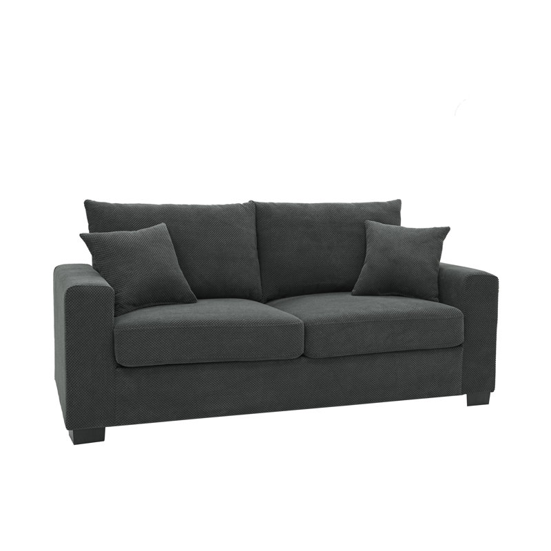 Canapé ou causeuse rembourré Mid-Century, Gris foncé