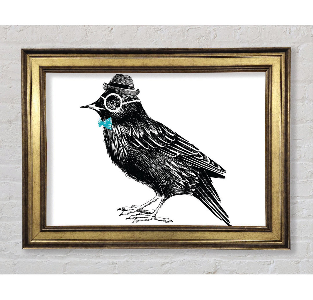 Hipster Crow - Einzelner Bilderrahmen Kunstdrucke