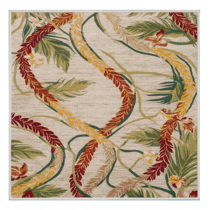  Tapis hawaïen lavable Leis, Carré 6 pi