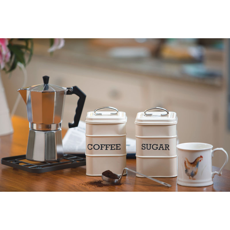 Living Nostalgia Sugar Jar, 18cm H x 11cm W x 10.5cm D, Cream