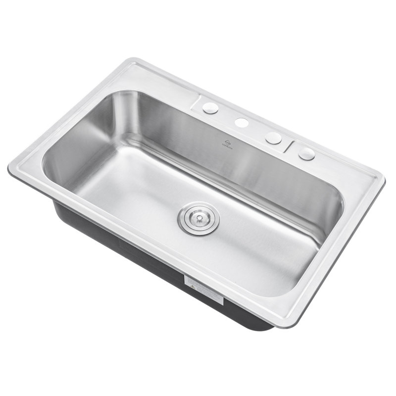 33'' L Single Bowl Stainless Steel Kitchen Sink