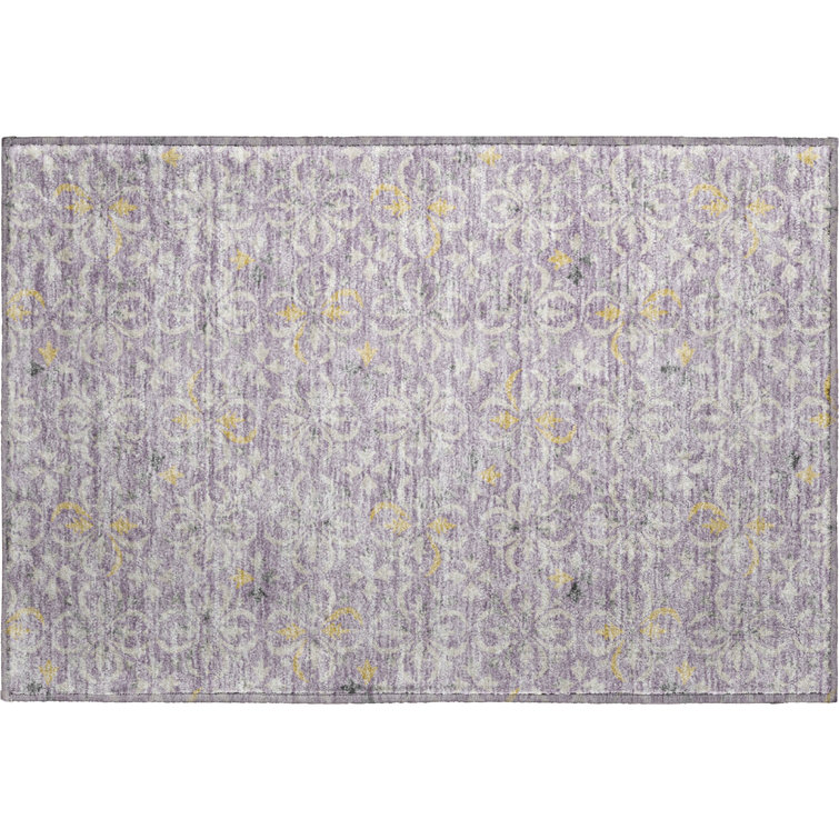 Premium Machine Washable Prisco Lavender Rug