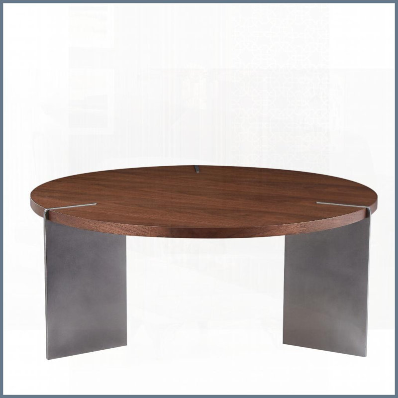 Table basse en chêne noir Modern Living Room - Plateau en stratifié écologique et facile à nettoyer Structure en métal robuste