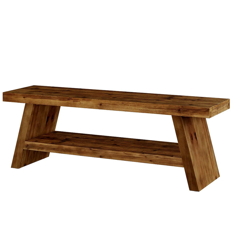Entryway Bench,2-Tier Shoe Bench,Rectangular Bed Bench