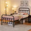 Metal Bed Frame with Vintage Headboard-408819813-435665680