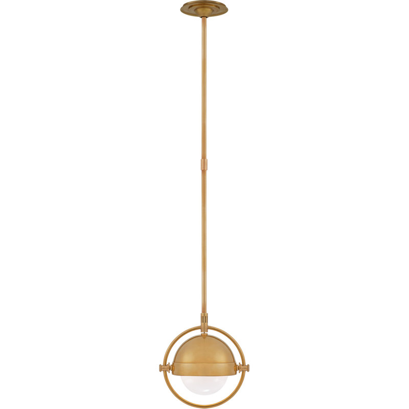 Thomas O'Brien Decca 1 - Light Pendant, 12.5" H x 11.75" W x 11.75" D, Antique Brass
