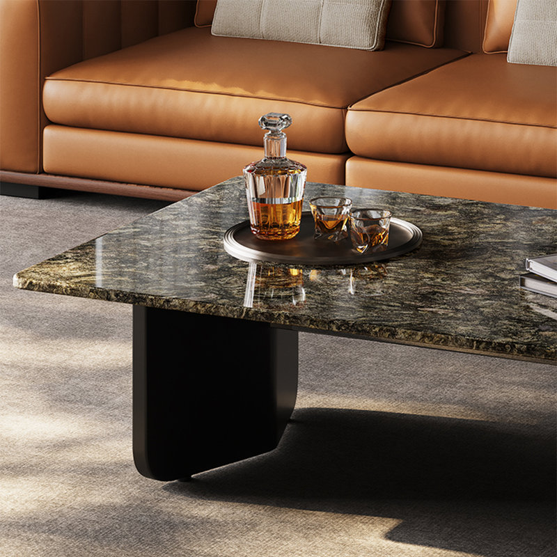 Table basse rectangulaire en marbre de style luxueux