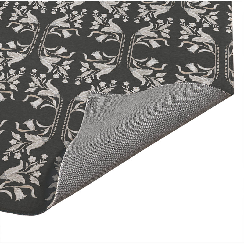 Tapis de cuisine à profil bas Mira, Gris anthracite, Rectangle 5 pi x 7 pi