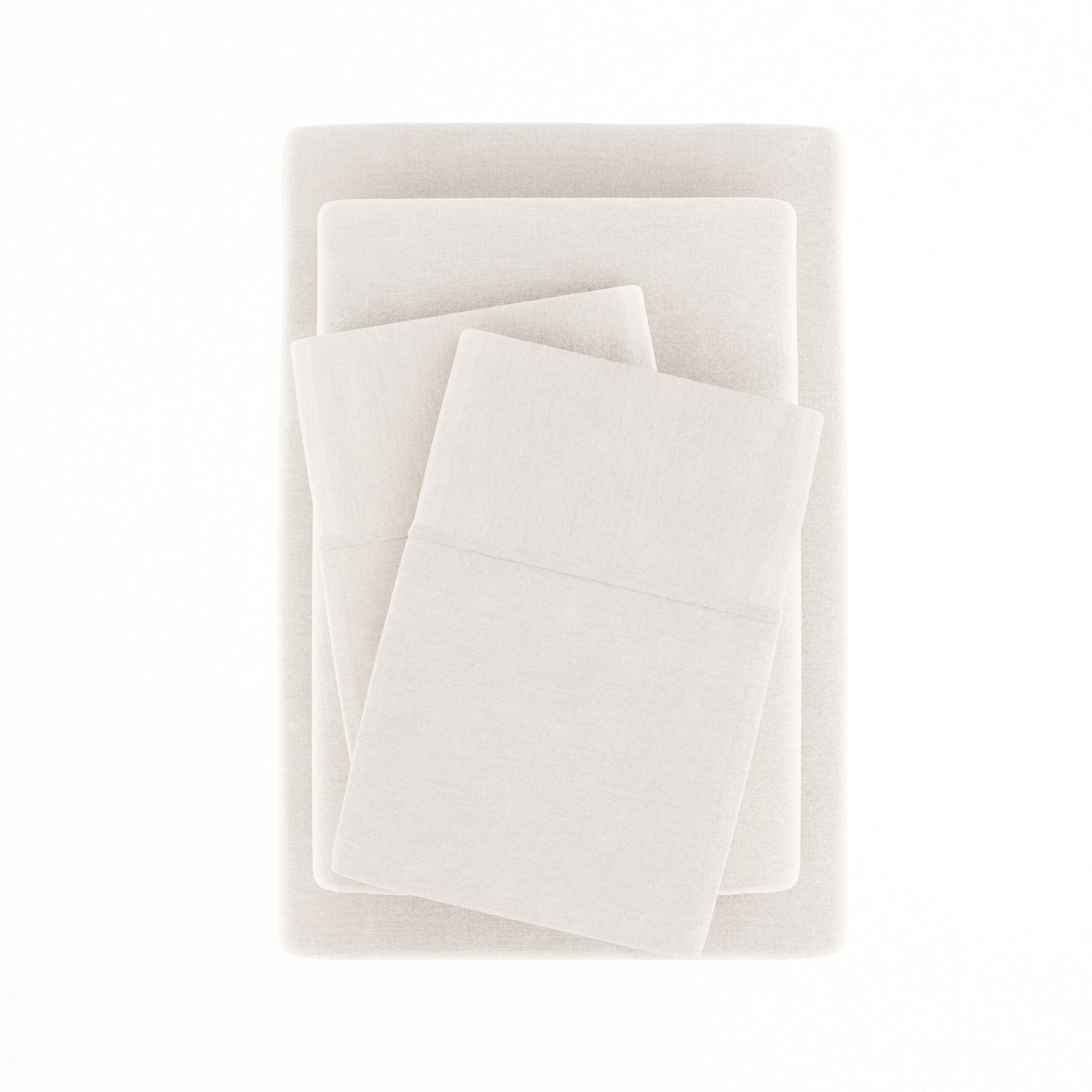 Linen Bamboo-Blend Breathable Luxury Bed Sheet Set, Linen, King Sheet Set + Fitted Sheet + 2 Pillowcases
