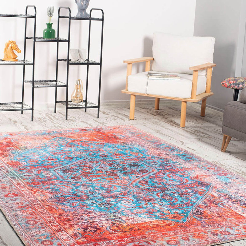 Luxurious Machine Washable Carpet, 100% Polyester, 7.5 x 10.8 Feet | Pile Height: 0.2 Inches, 1850 g/m² | Recycled Poly Cotton Underside, Easy Care, Perfect for Living Room & Bedroom, Soft & Durable Design