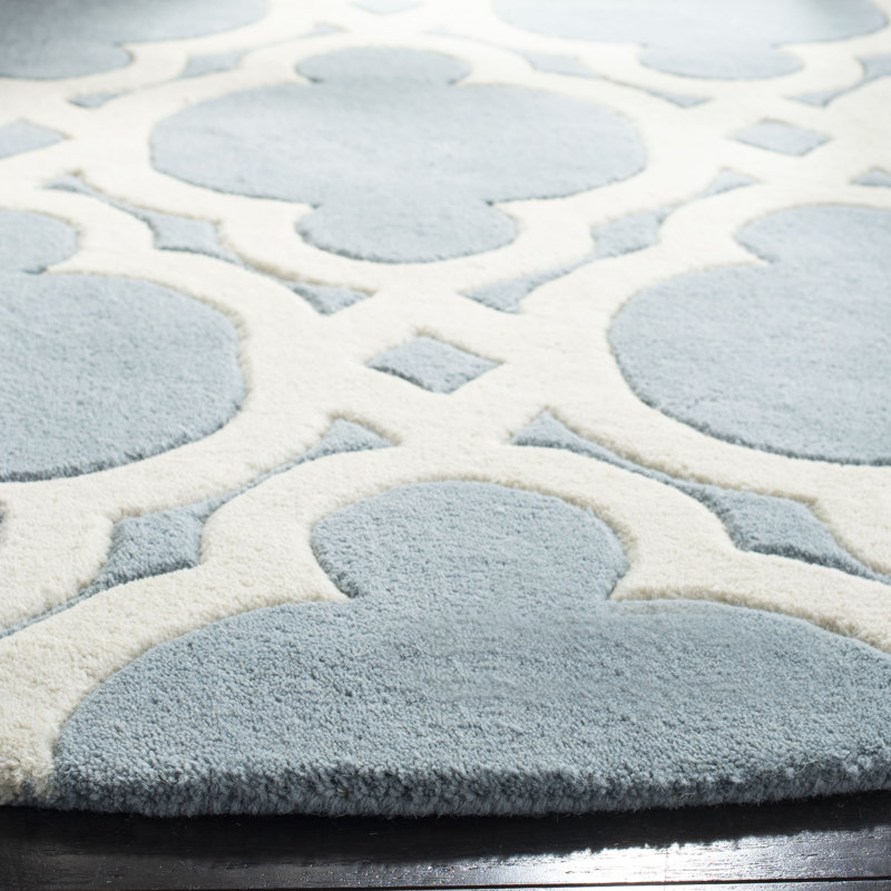Carolene Hand Tufted Wool Geometric Rug, Round 5'