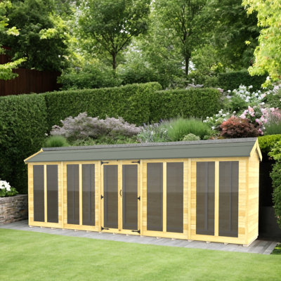 4ft x 20ft Apex Summer House (Full Height Window)