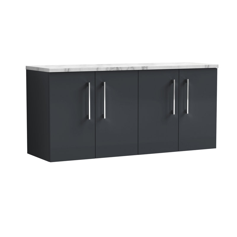 Arno 47.44cm Double Bathroom Vanity Base Only, Soft Black