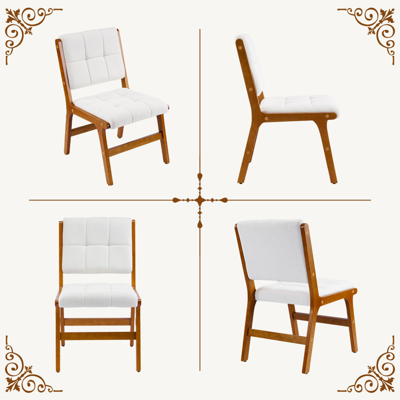 Upholstered Dining Chairs Set Of 6 With Rubber Wood Leg For Dining Room, Kitchen, Living Room.